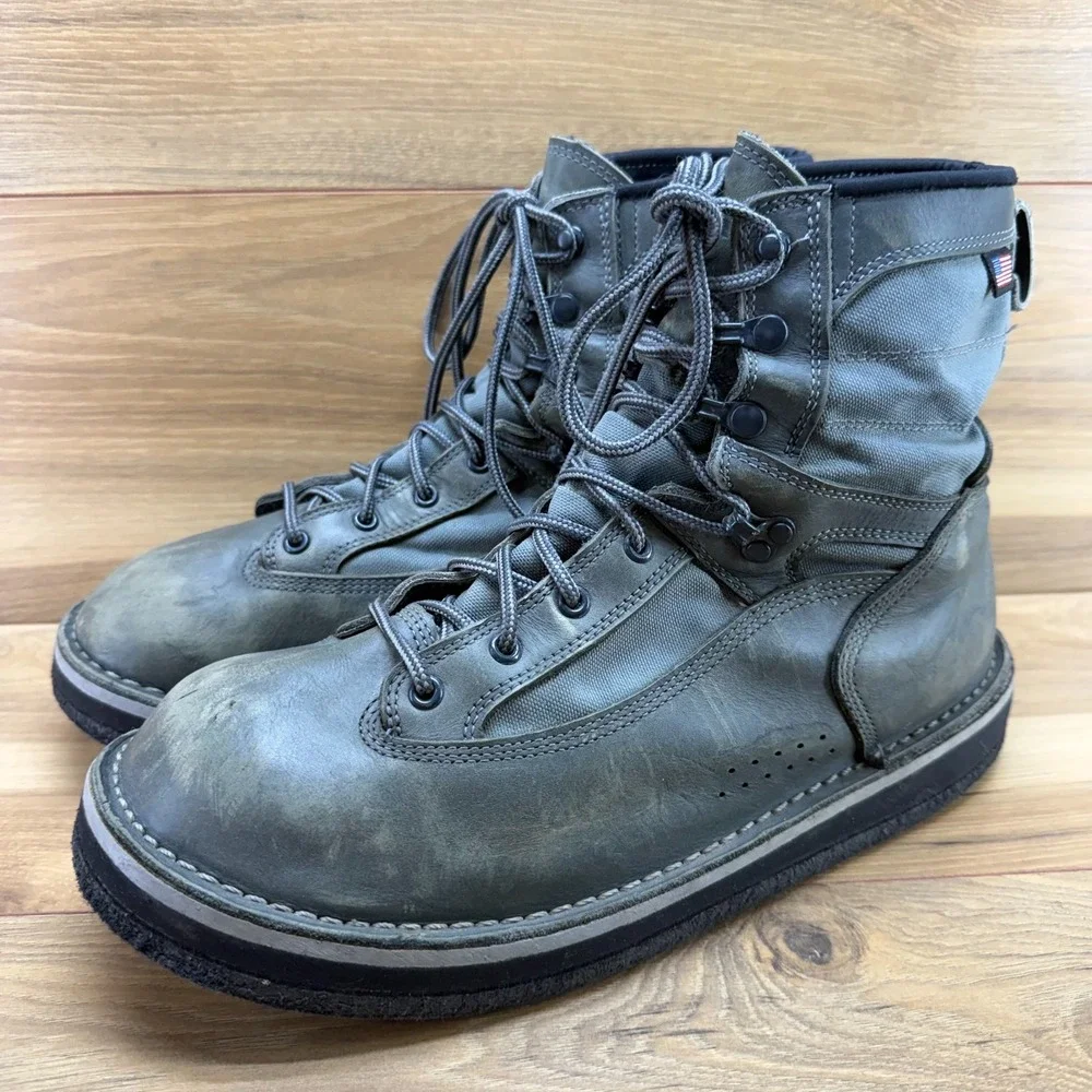 Patagonia X Danner Foot Tractor Felt Bottom Wading Boots Mens 12 M Grey USA Made